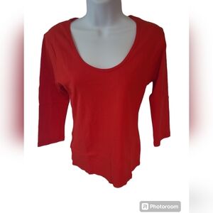 Victoria Secrets Moda International Scoop Neck Elbow Length T-shirt